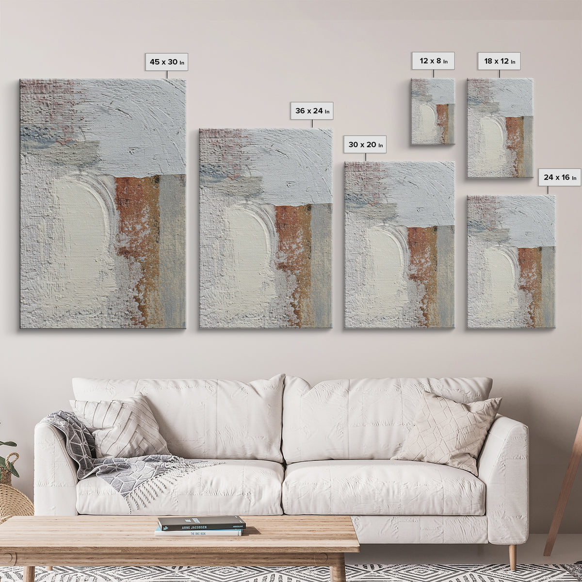 Small Cloud Study Framed Canvas Print, Minimalist Art, Boho, Living Room Decor, Oil Painting, Minimal, Abstract Painting, MIN-2x3-53