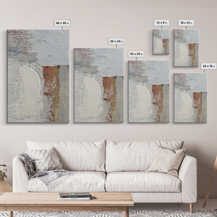 Small Cloud Study Framed Canvas Print, Minimalist Art, Boho, Living Room Decor, Oil Painting, Minimal, Abstract Painting, MIN-2x3-53