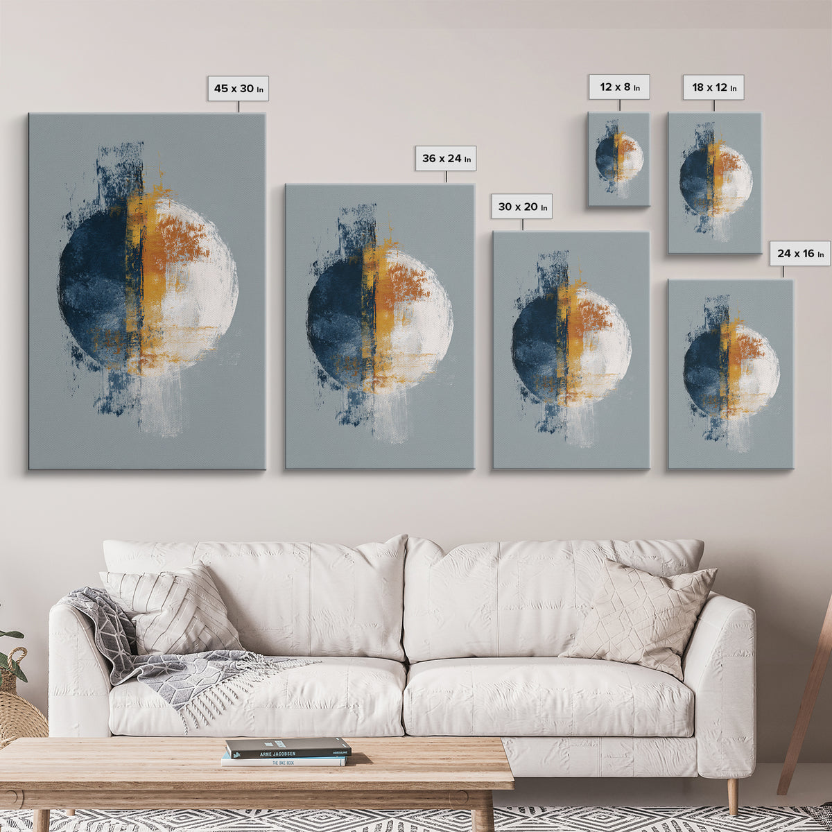 Single Brushstroke Circle Canvas Print, Minimalist Art, Wall Decor, Living Room Decor, Fine Art, Minimal, Abstract Art, MIN-2x3-54