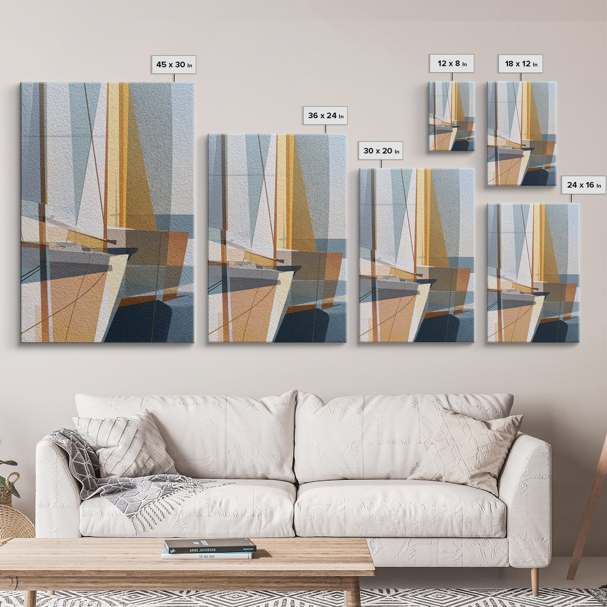 Tiny Sailboat under Open Sky Canvas Print, Minimalist Art, Art Print, Living Room Decor, Fine Art, Minimal, Abstract Wall Art, MIN-2x3-70