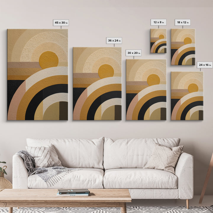 Simple Geometric Sun Canvas Print, Minimalist Art, Black Art, Living Room Decor, Fine Art, Minimal, Minimalist Wall Art, MIN-2x3-71