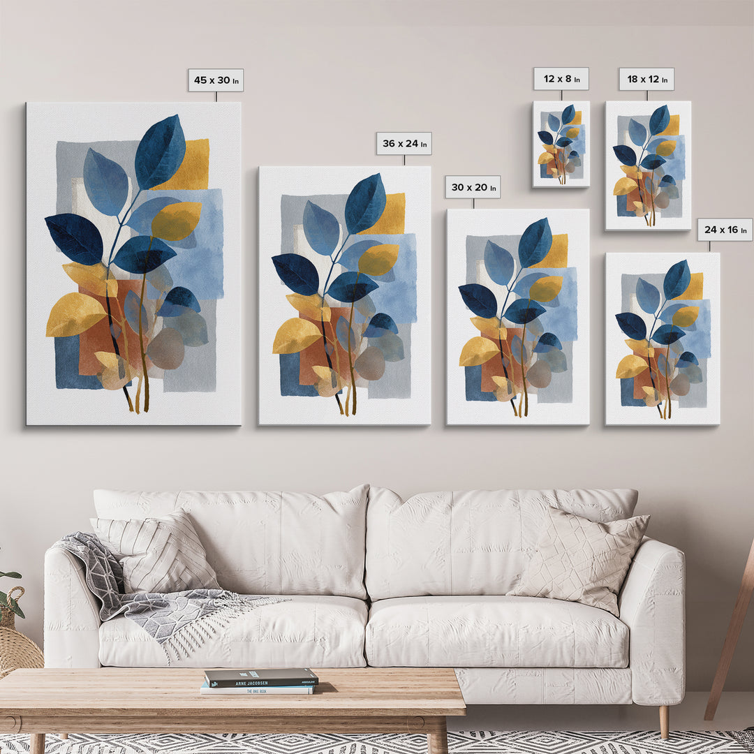 Minimal Branch Silhouette Framed Canvas Print, Minimalist Art, Modern Wall Art, Living Room Decor, Fine Art, Minimal, MIN-2x3-83