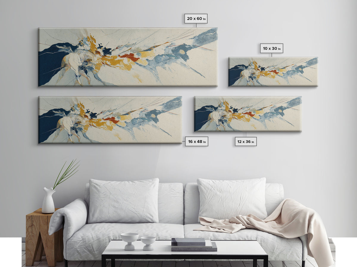 Minimal Horse Contour Framed Canvas Print, Minimalist Art, Digital Prints, Living Room Decor, Fine Art, Minimal, Printable Art, MIN-3x1-10