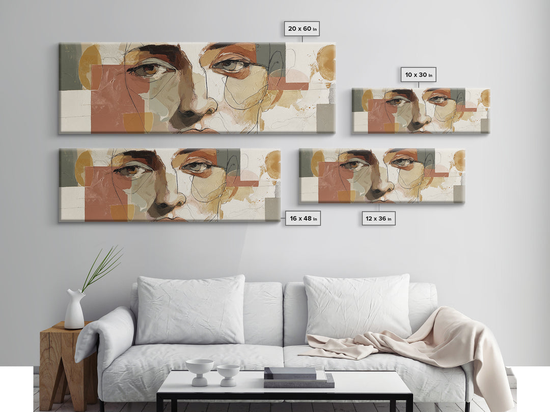 Single Continuous Line Female Face Canvas Print, Minimalist Art, Japanese Wall Art, Living Room Decor, Fine Art, Minimal, MIN-3x1-21