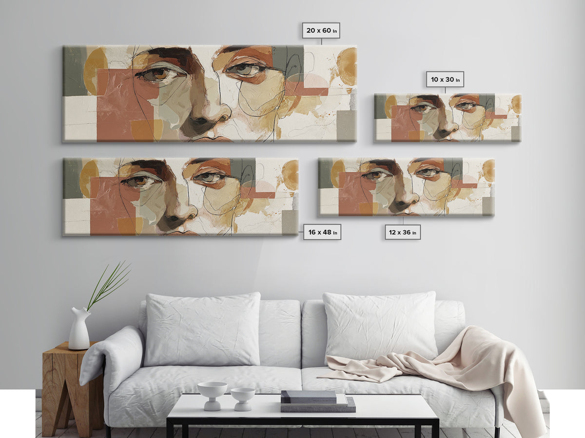 Single Continuous Line Female Face Canvas Print, Minimalist Art, Japanese Wall Art, Living Room Decor, Fine Art, Minimal, MIN-3x1-21