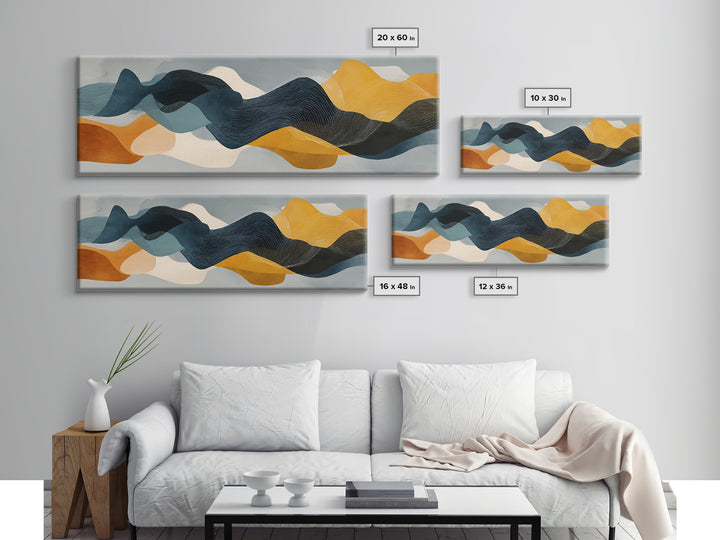 Minimal Abstract Wave Line Canvas Print, Minimalist Art, Abstract Wall Art, Living Room Decor, Minimal, Fine Art Print, MIN-3x1-29