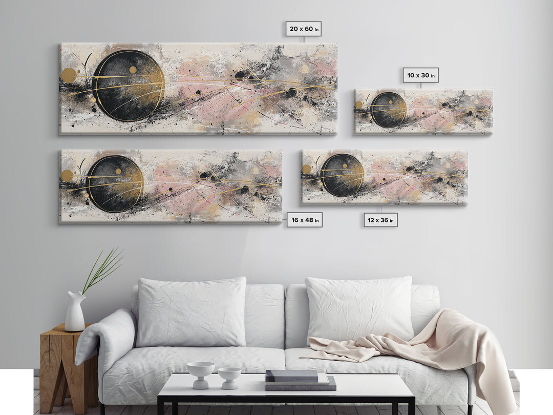 Single Gold Line Curve on Charcoal Canvas Print, Minimalist Art, Boho Wall Art, Living Room Decor, Fine Art, Minimal, MIN-3x1-33