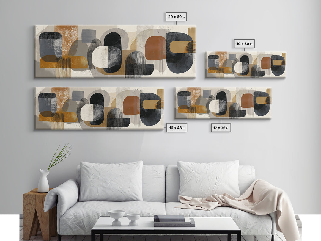 Two Overlapping Organic Shapes Canvas Print, Minimalist Art, Minimalist Decor, Living Room Decor, Minimal, Digital Wall Art, MIN-3x1-35