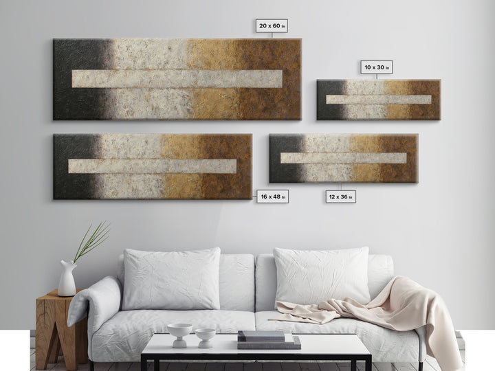 Calm Rectangle Composition Canvas Print, Minimalist Art, Neutral Decor, Living Room Decor, Fine Art, Minimal, Home Decor, MIN-3x1-40