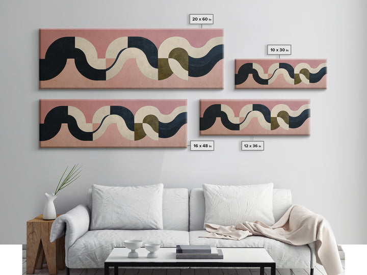 Minimal Abstract Wave Line Framed Canvas Print, Minimalist Art, Canvas Tote Bag, Living Room Decor, Abstract Art, Minimal, MIN-3x1-5