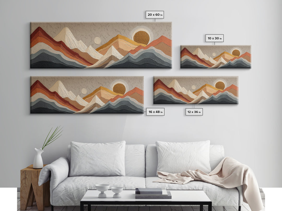 Thin Line Mountain Canvas Print, Minimalist Art, Printable Art, Living Room Decor, Minimal, Neutral Decor, Modern Decor, MIN-3x1-66