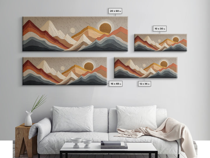 Thin Line Mountain Canvas Print, Minimalist Art, Printable Art, Living Room Decor, Minimal, Neutral Decor, Modern Decor, MIN-3x1-66