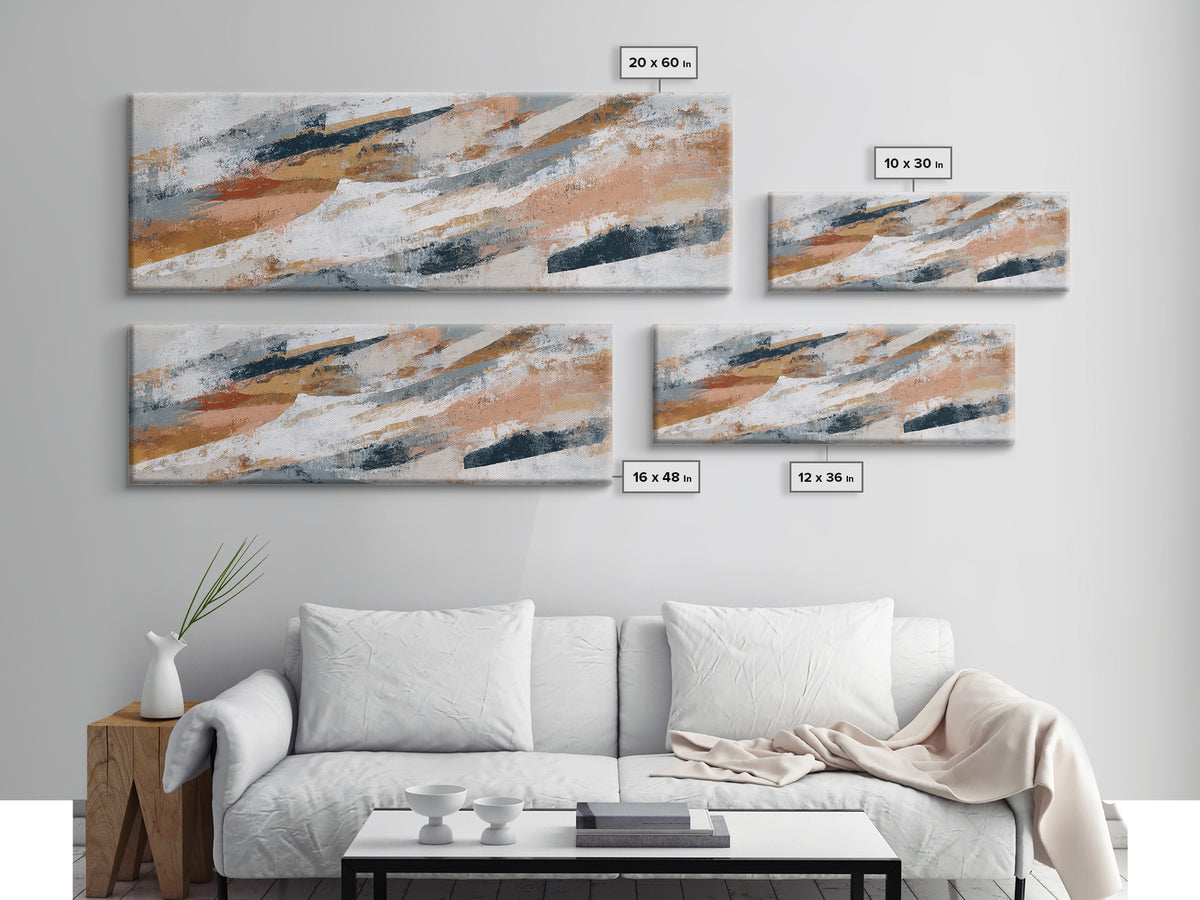 Calm Rectangle Composition Canvas Print, Minimalist Art, Wall Art, Living Room Decor, Oil Painting, Minimal, Large Wall Art, MIN-3x1-88