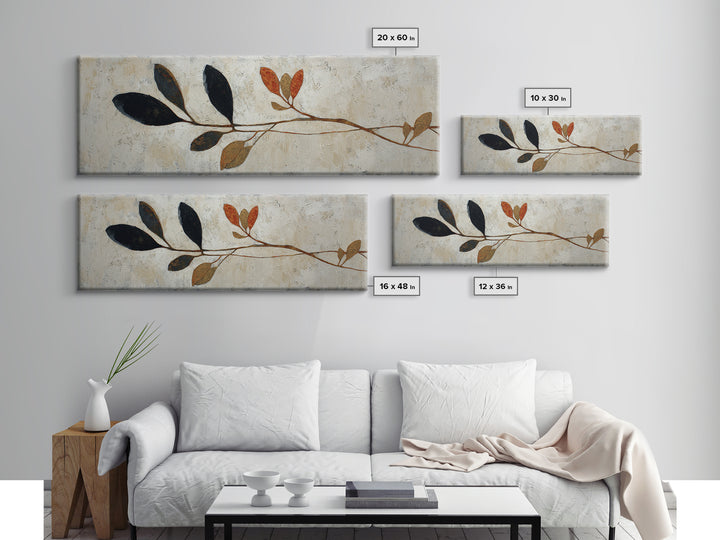 Minimal Branch Silhouette Canvas Print, Minimalist Art, Digital Prints, Living Room Decor, Fine Art, Minimal, Printable Art, MIN-3x1-91