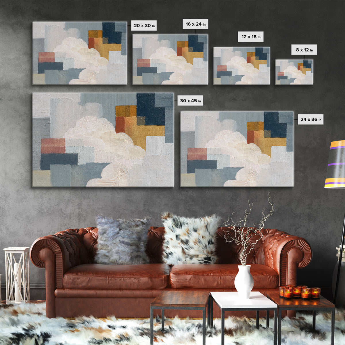 Small Cloud Study Canvas Print, Minimalist Art, Living Room Decor, Minimal, Modern Decor, Fine Art Print, Statement Artwork, MIN-3x2-1