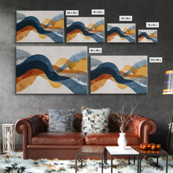 Minimal Abstract Wave Line Canvas Print, Minimalist Art, Unique Wall Art, Living Room Decor, Abstract Art, Minimal, MIN-3x2-17