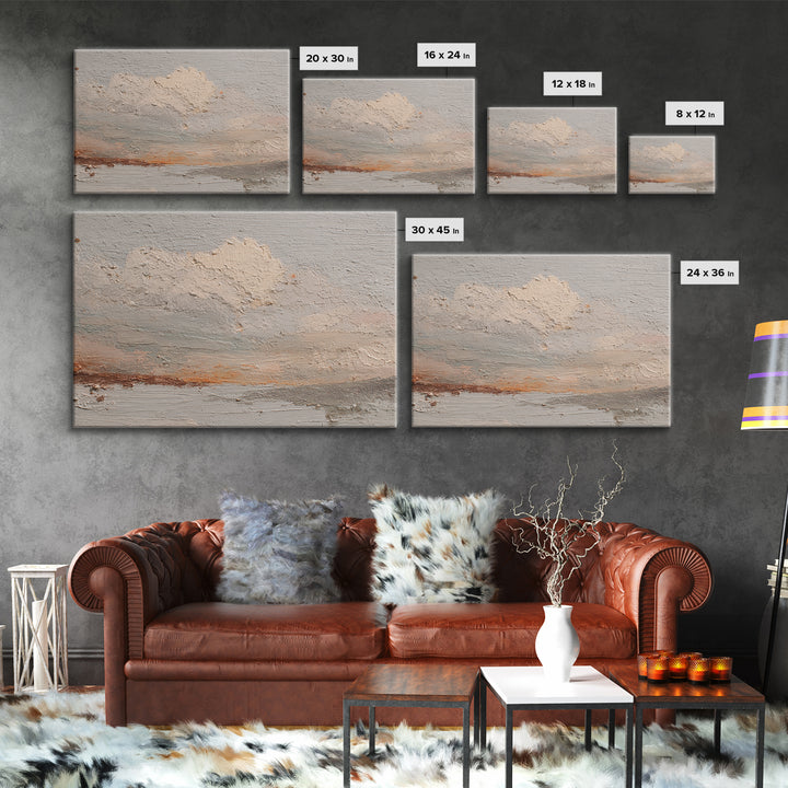 Small Cloud Study Framed Canvas Print, Minimalist Art, Modern Wall Art, Living Room Decor, Abstract Art, Minimal, MIN-3x2-25