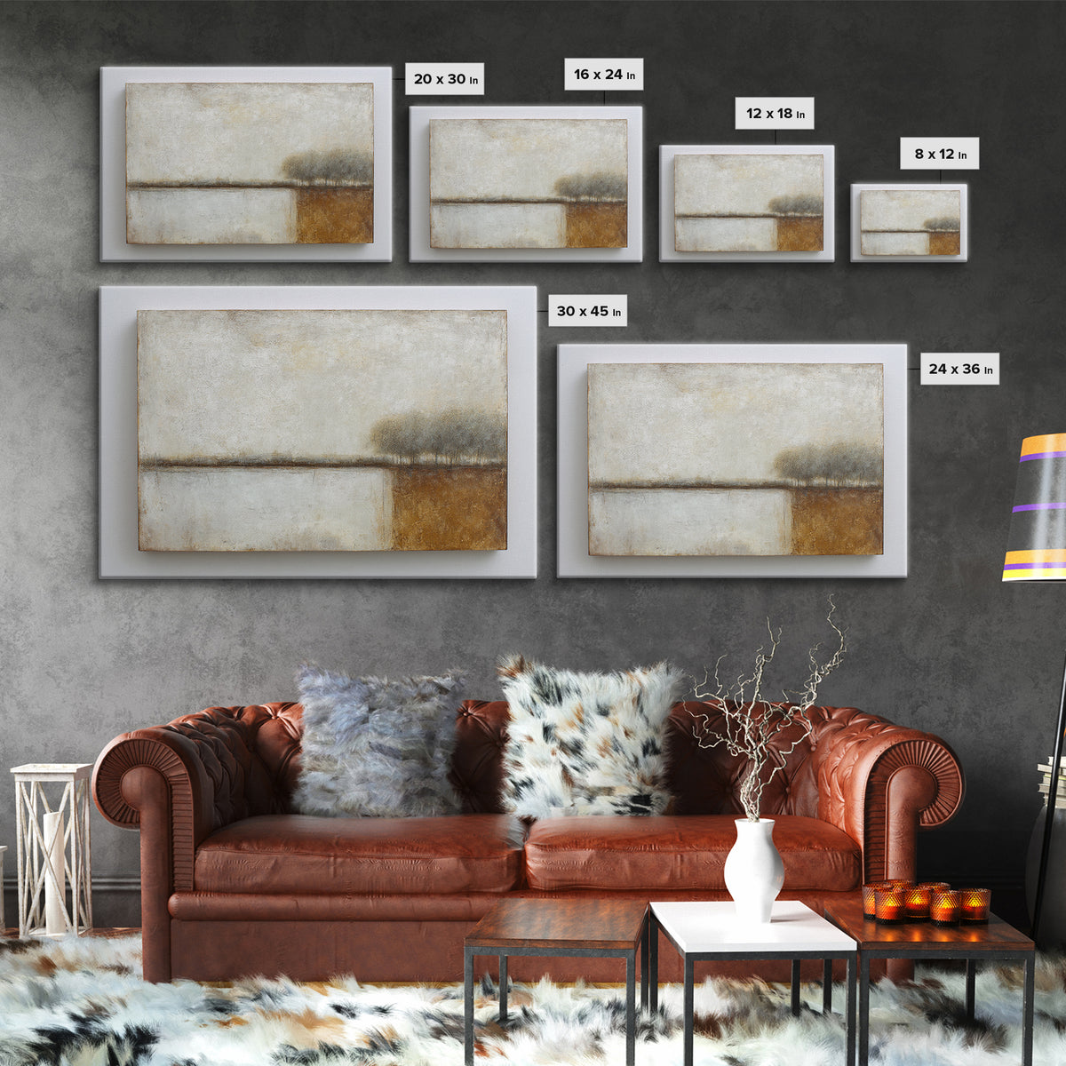 Calm Rectangle Composition Framed Canvas Print, Minimalist Art, Living Room Decor, Minimal, Modern Decor, Fine Art Print, MIN-3x2-28