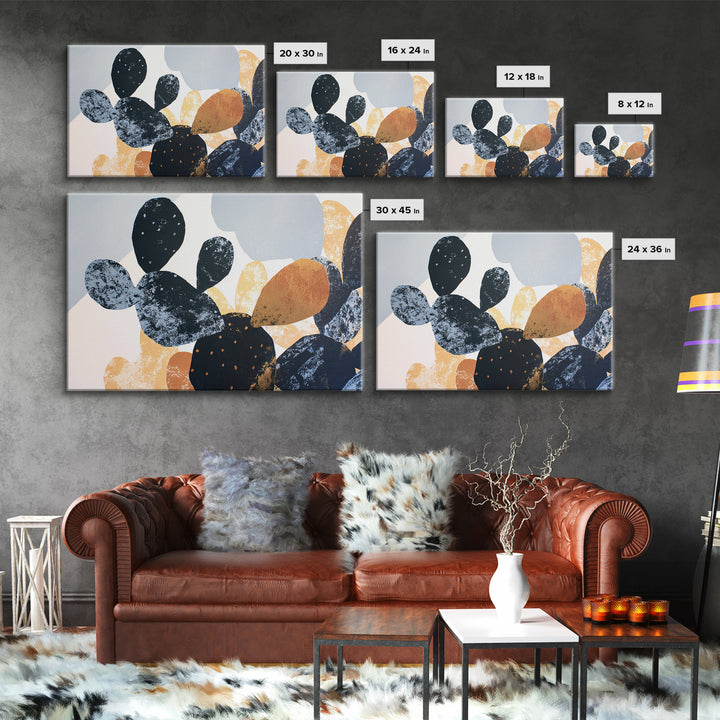 Black and White Cactus Silhouette Canvas Print, Minimalist Art, Gallery Decor, Living Room Decor, Fine Art, Minimal, Wall Art, MIN-3x2-48