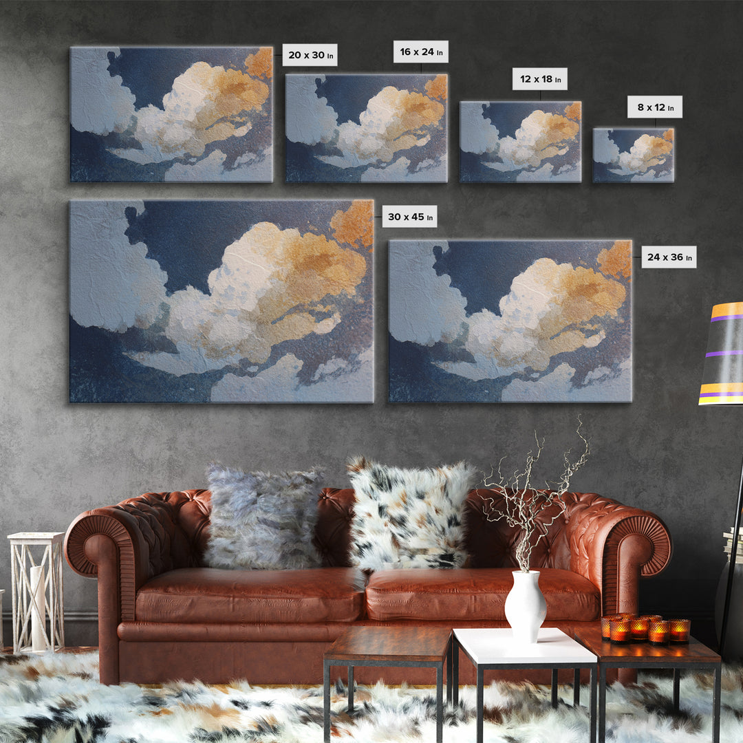 Small Cloud Study Canvas Print, Minimalist Art, Neutral Decor, Living Room Decor, Fine Art, Minimal, Home Decor, Poster, MIN-3x2-73