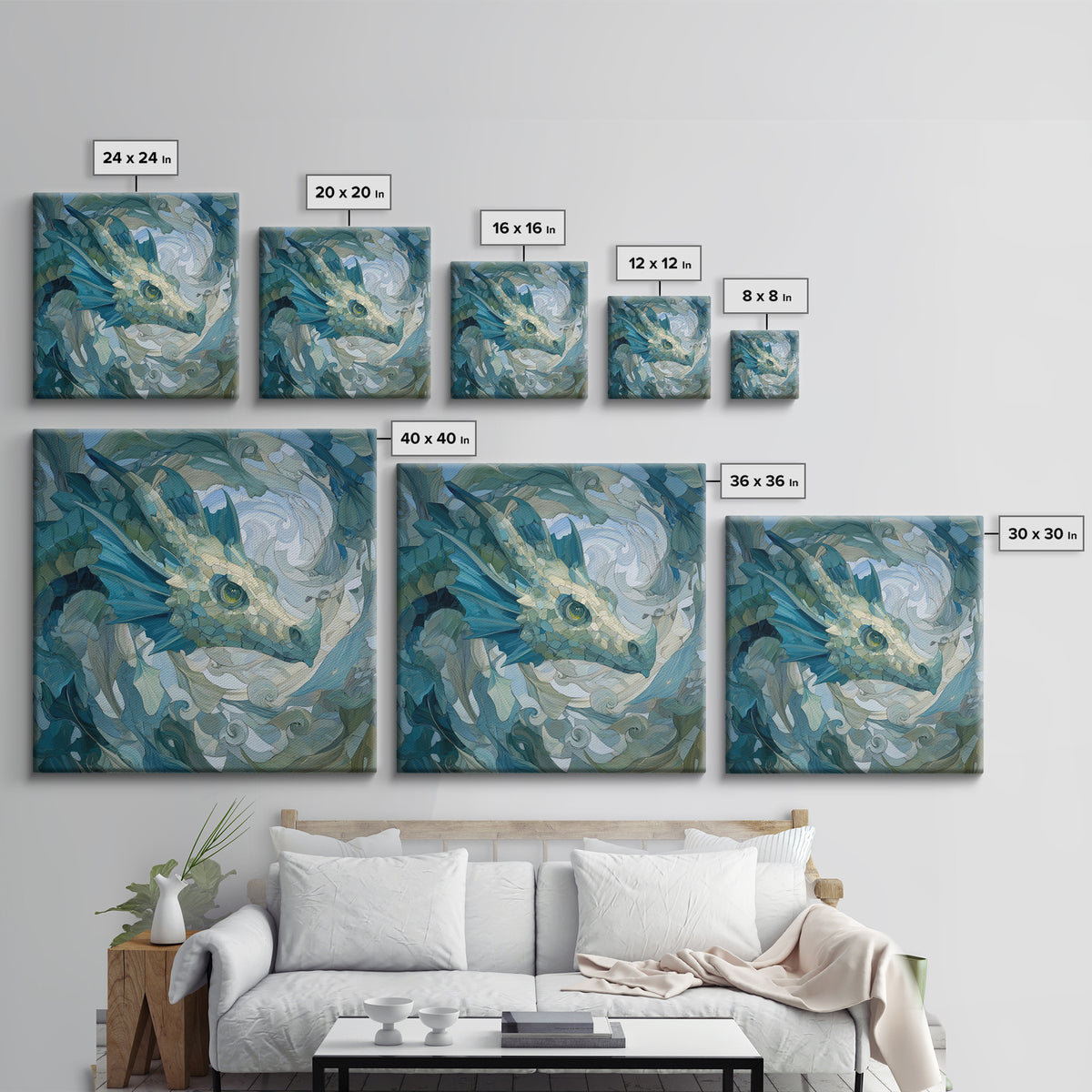 Sea Dragon Drifting Among Kelp Framed Canvas Print, Marine Life Art, Ocean Prints, Living Room Decor, Fine Art, Marine, MLA-1x1-65