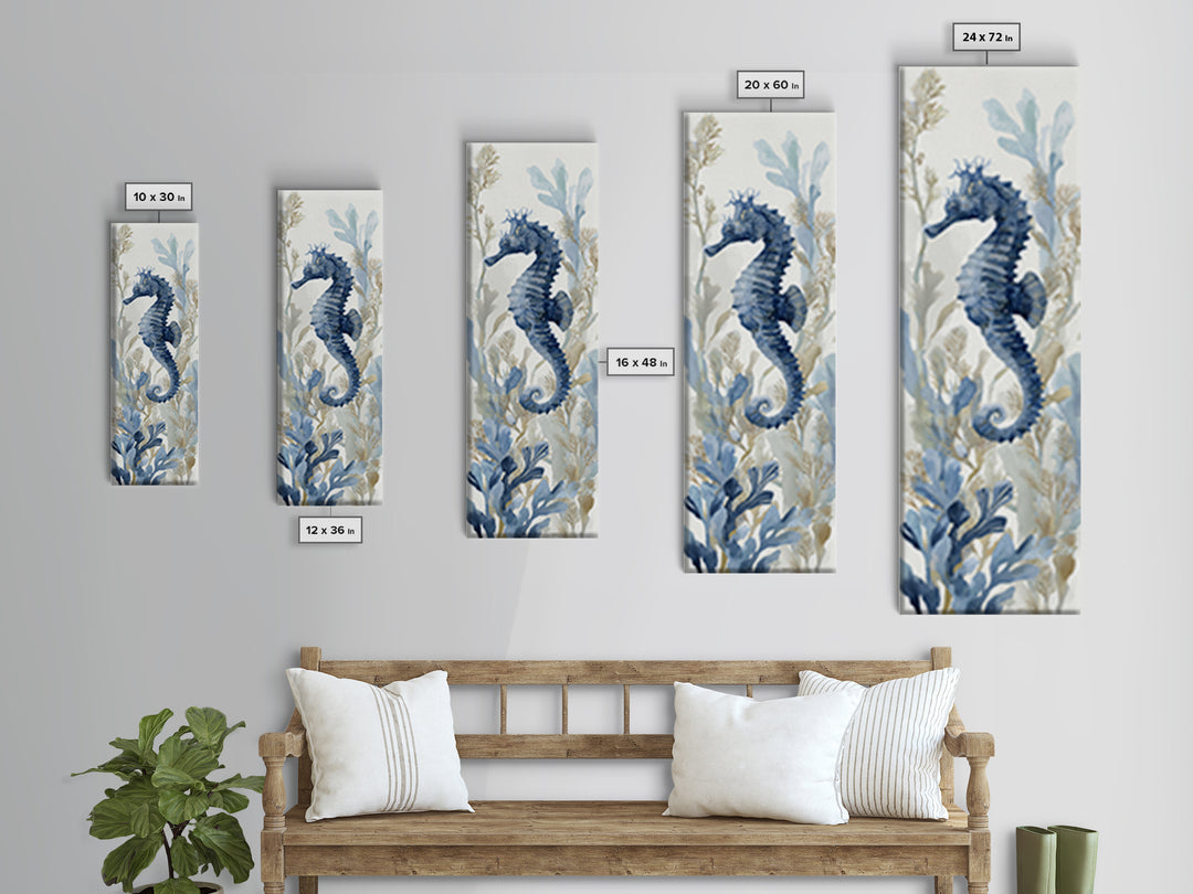 Sea Dragon Drifting Among Kelp Framed Canvas Print, Marine Life Art, Ocean Prints, Living Room Decor, Fine Art, Marine, MLA-1x3-29