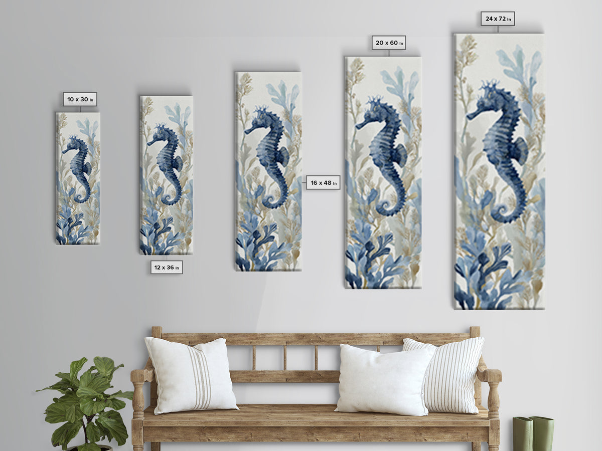 Sea Dragon Drifting Among Kelp Framed Canvas Print, Marine Life Art, Ocean Prints, Living Room Decor, Fine Art, Marine, MLA-1x3-29
