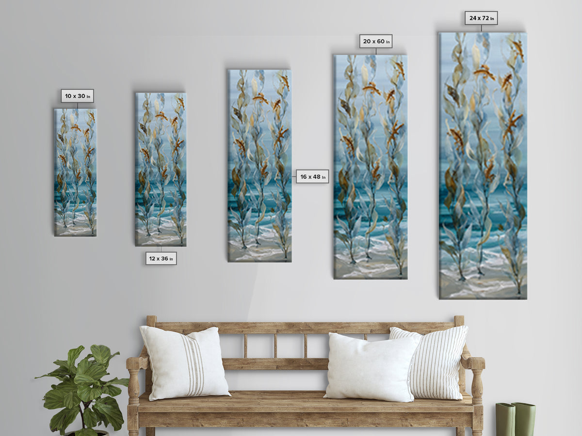 Sea Dragon Drifting Among Kelp Framed Canvas Print, Marine Life Art, Ocean Prints, Living Room Decor, Fine Art, Marine, MLA-1x3-53