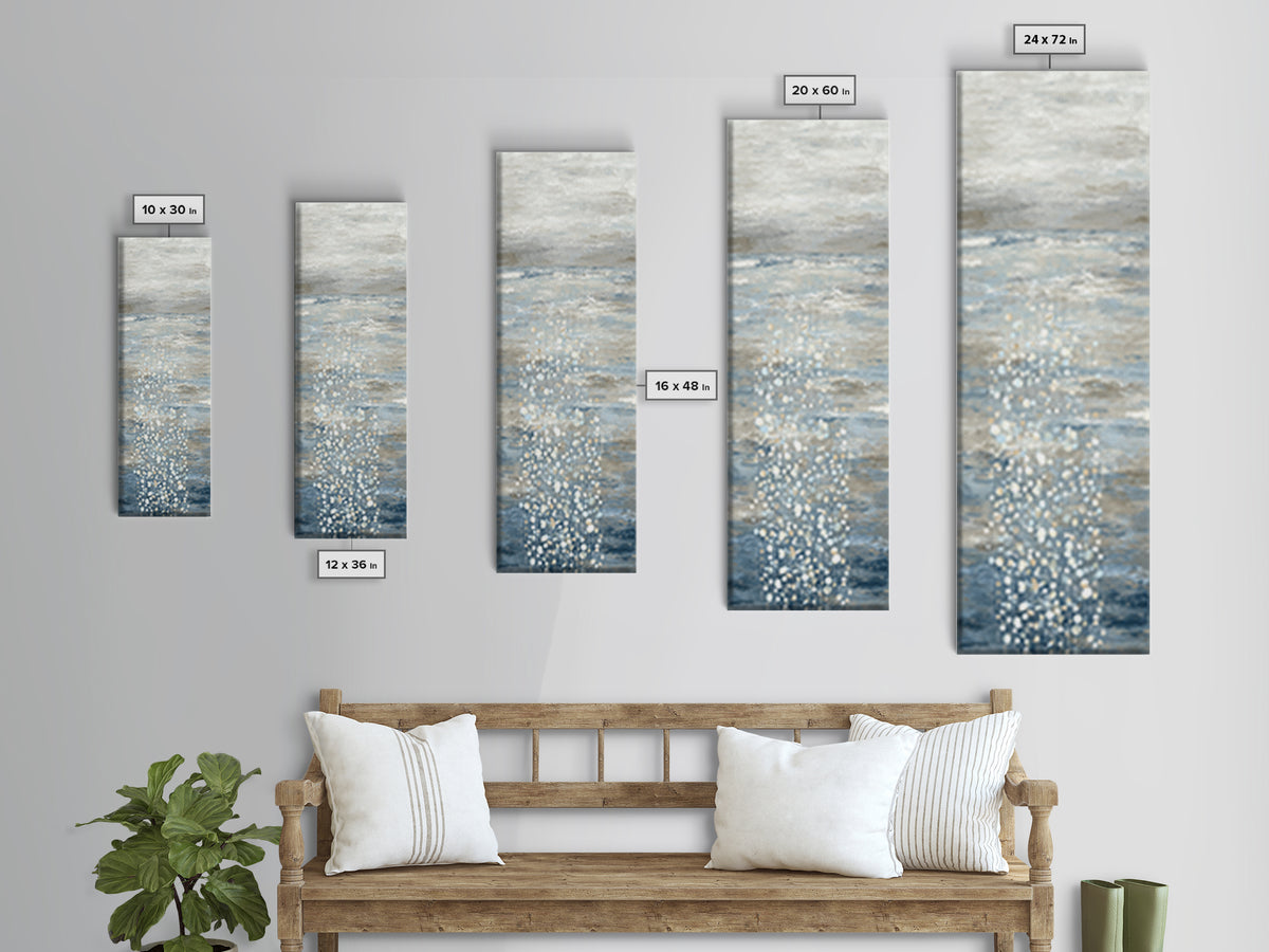 Oyster Shells with Pearly Highlights Canvas Print, Marine Life Art, Coastal Home Decor, Living Room Decor, Oil Painting, Marine, MLA-1x3-82