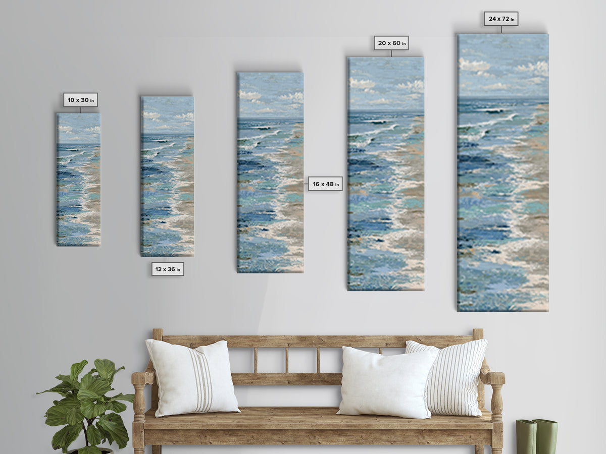 Blue Crab with Painterly Shell Texture Canvas Print, Marine Life Art, Modern, Living Room Decor, Marine, Statement Artwork, MLA-1x3-94