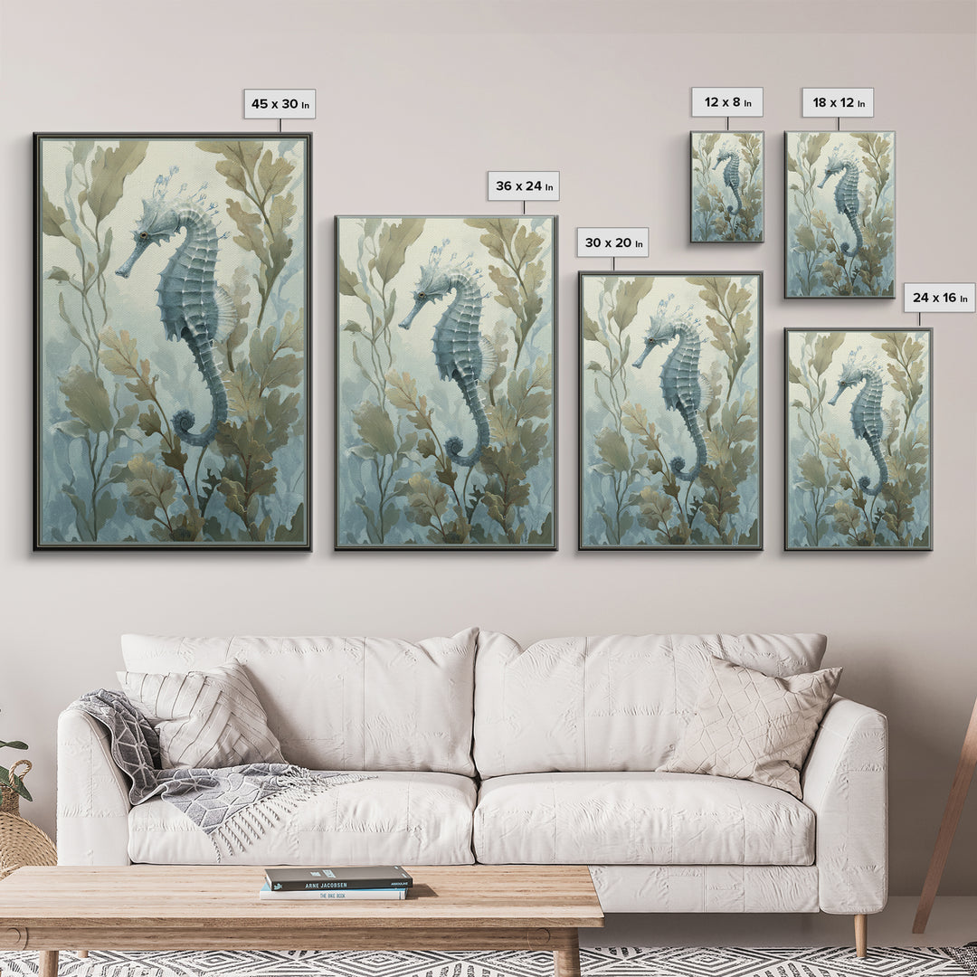 Sea Dragon Drifting Among Kelp Framed Canvas Print, Marine Life Art, Home Decor, Living Room Decor, Fine Art, Marine, MLA-2x3-25