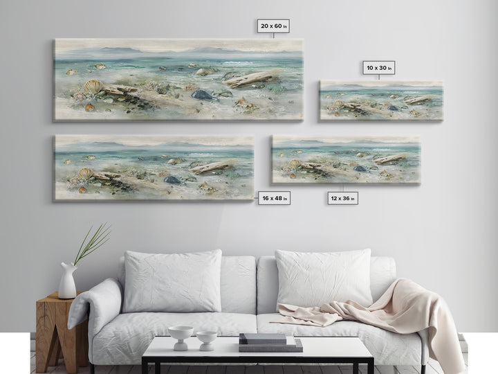 Coral Reef Panorama Canvas Print, Marine Life Art, Beach Decor, Living Room Decor, Abstract Art, Marine, Ocean Decor, MLA-3x1-25