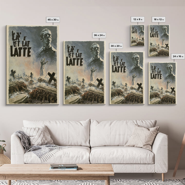 The Astronomer's Dead Daughter, French Horror Film Poster, Retro Gothic Cinema Art, Vintage Halloween Wall Art, Framed Canvas Print