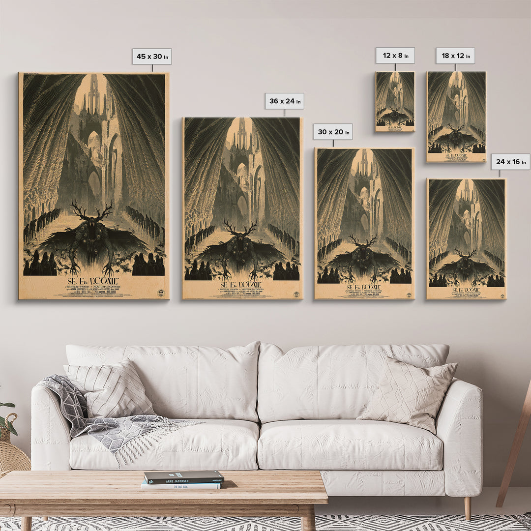 The Saint With A Mouth Of Crows, French Horror Film Poster, Retro Gothic Cinema Art, Vintage Halloween Wall Art, Framed Canvas Print