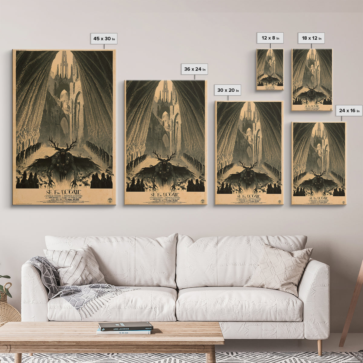 The Saint With A Mouth Of Crows, French Horror Film Poster, Retro Gothic Cinema Art, Vintage Halloween Wall Art, Framed Canvas Print