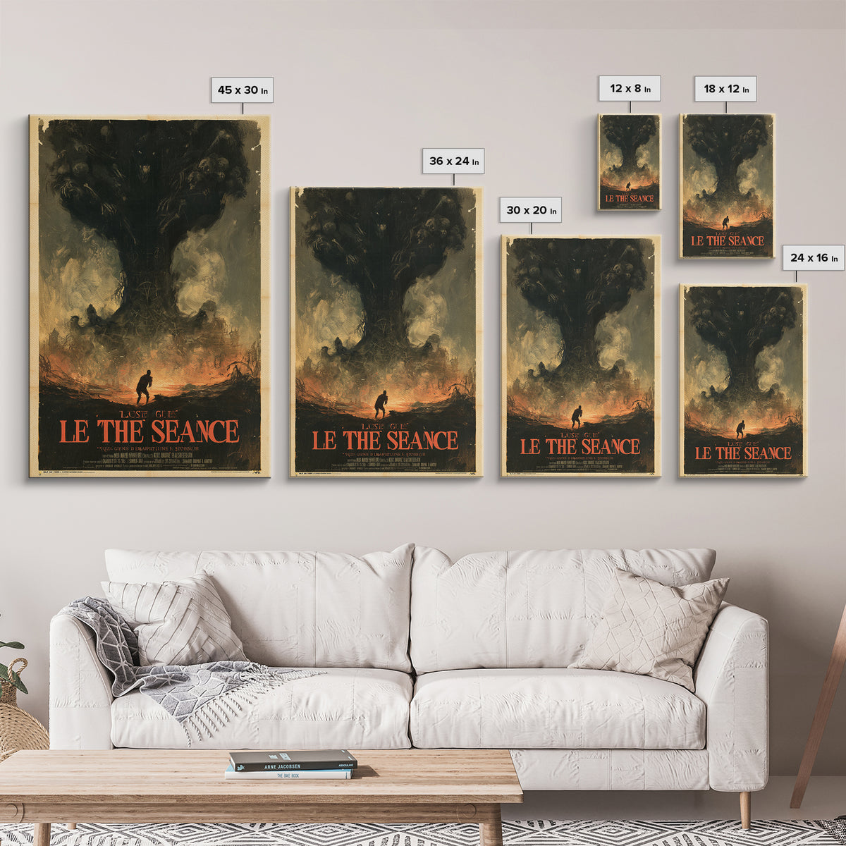 The Last Guest At The Winter Seance, French Horror Film Poster, Retro Gothic Cinema Art, Vintage Halloween Wall Art, Framed Canvas Print