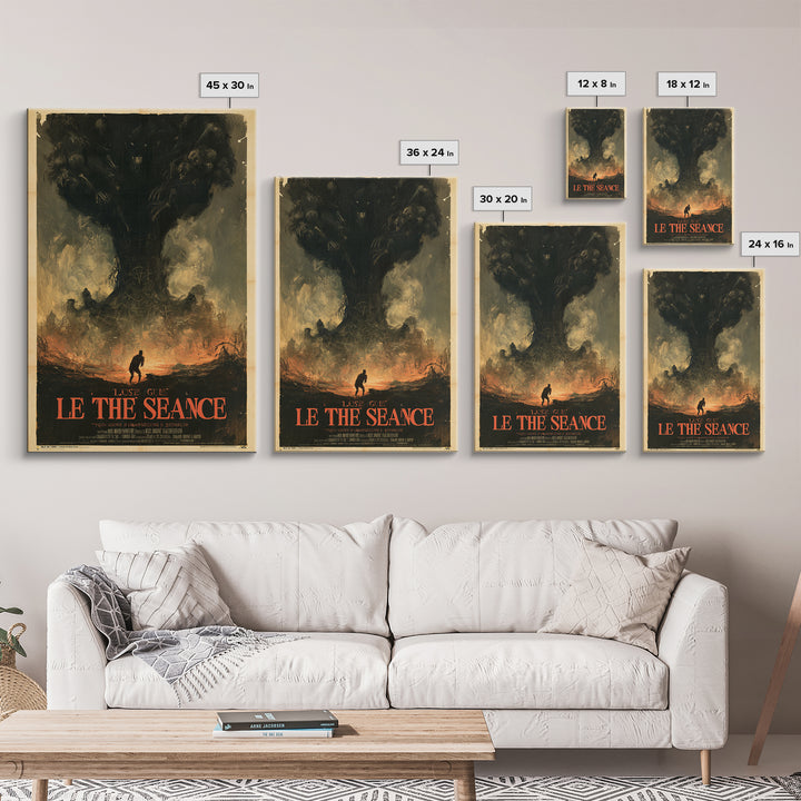 The Last Guest At The Winter Seance, French Horror Film Poster, Retro Gothic Cinema Art, Vintage Halloween Wall Art, Framed Canvas Print