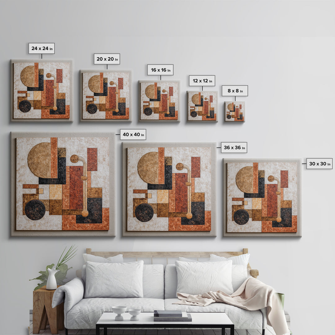 Jazz Musician in Angular Mid Century Style Canvas Print, Midcentury Modern Art, Statement Artwork, Living Room Decor, Retro, MMA-1x1-9