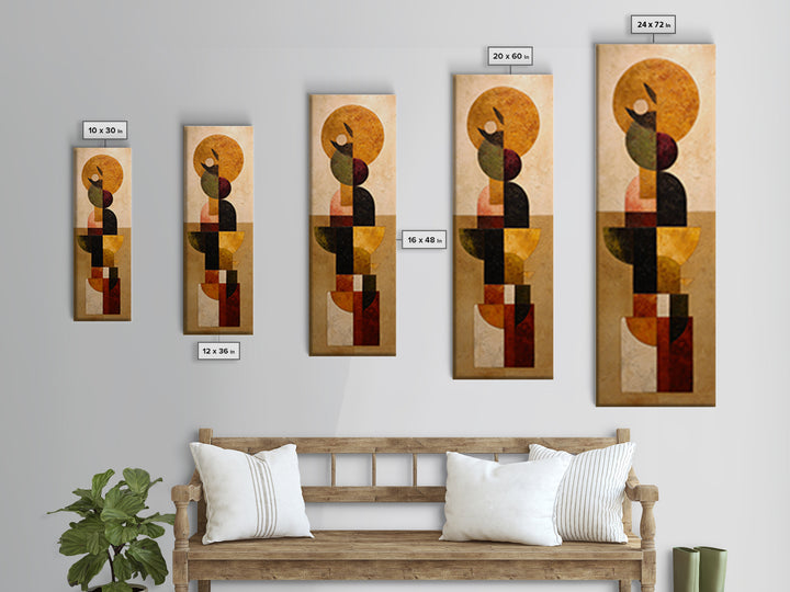 Sunburst Clock Composition Canvas Print, Midcentury Modern Art, Digital Print, Living Room Decor, Retro, Minimalist Wall Art, MMA-1x3-33