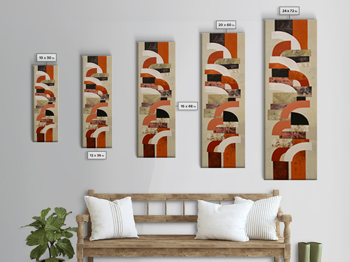 Stacked Arches in Burnt Orange and Cream Canvas Print, Midcentury Modern Art, Modern Decor, Living Room Decor, Fine Art, Retro, MMA-1x3-49
