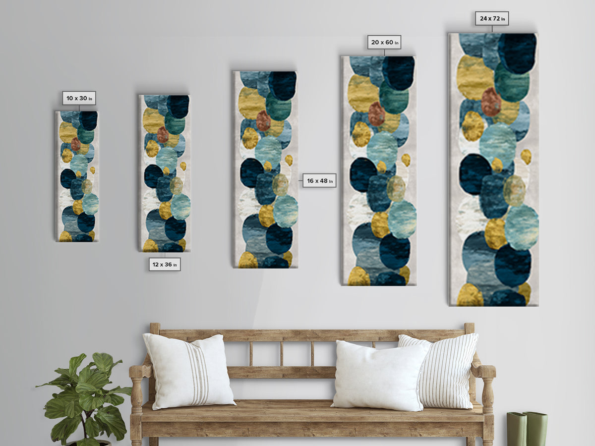 Teal Sofa Era Abstract Pattern Without Furniture Canvas Print, Midcentury Modern Art, Mid Century Modern, Living Room Decor, MMA-1x3-60