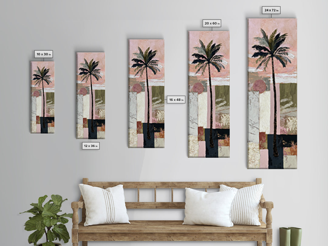 Stylized Palm Tree Canvas Print, Midcentury Modern Art, Poster, Living Room Decor, Fine Art, Retro, Art Deco, Original Art, MMA-1x3-77