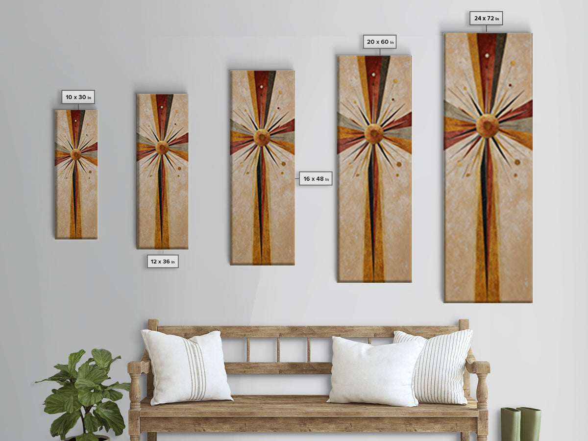 Sunburst Clock Composition Canvas Print, Midcentury Modern Art, Abstract Wall Art, Living Room Decor, Fine Art, Retro, MMA-1x3-81