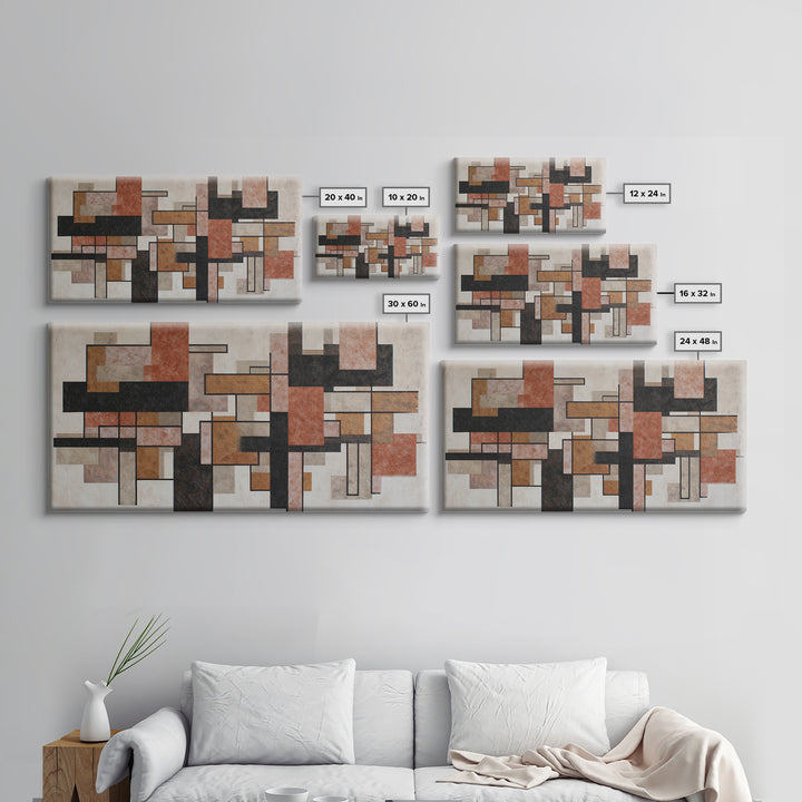 Atomic Starburst Pattern Canvas Print, Midcentury Modern Art, Textured Painting, Living Room Decor, Retro, Digital Art, MMA-2x1-22