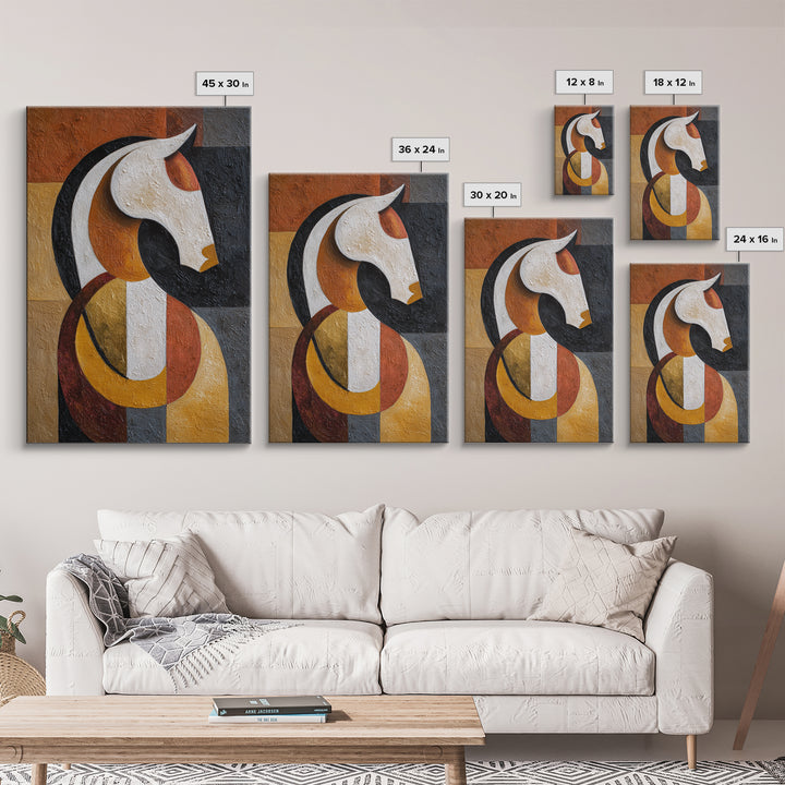 Mid Century Horse Framed Canvas Print, Midcentury Modern Art, Room Decor, Living Room Decor, Fine Art, Retro, Art Print, MMA-2x3-3