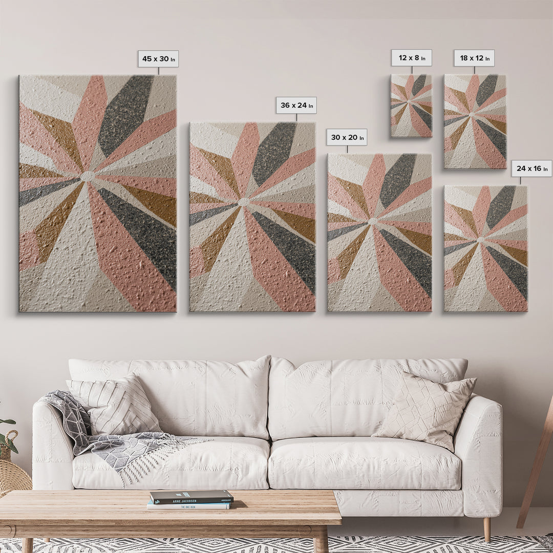 Atomic Starburst Pattern Framed Canvas Print, Midcentury Modern Art, Wall Decor, Living Room Decor, Fine Art, Retro, MMA-2x3-34