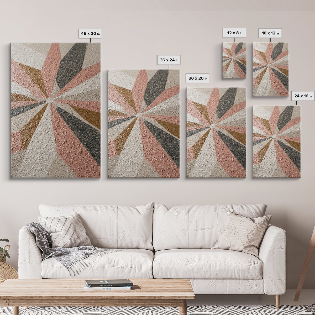Atomic Starburst Pattern Framed Canvas Print, Midcentury Modern Art, Wall Decor, Living Room Decor, Fine Art, Retro, MMA-2x3-34