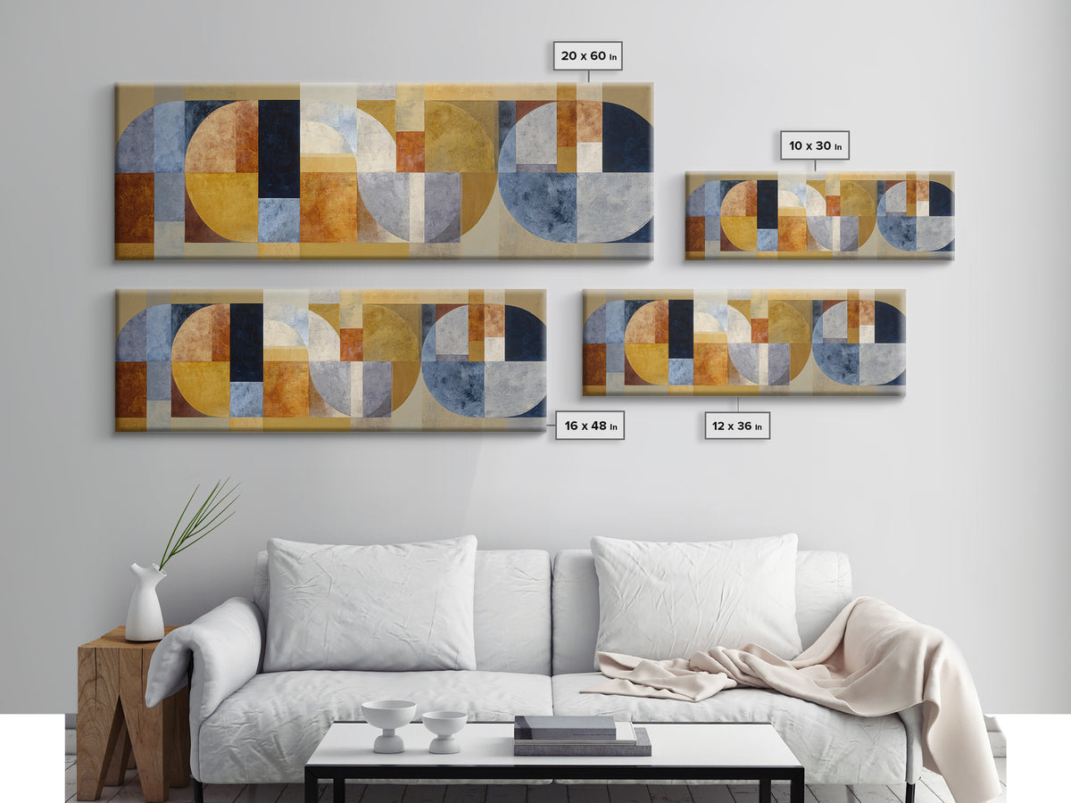 Sunburst Clock Composition Canvas Print, Midcentury Modern Art, Digital Print, Living Room Decor, Retro, Minimalist Wall Art, MMA-3x1-13