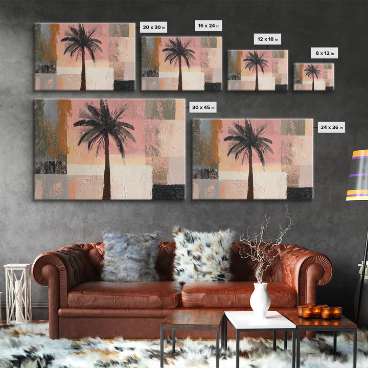 Stylized Palm Tree Canvas Print, Midcentury Modern Art, Living Room Wall Art, Living Room Decor, Fine Art, Retro, Luxury Decor, MMA-3x2-21