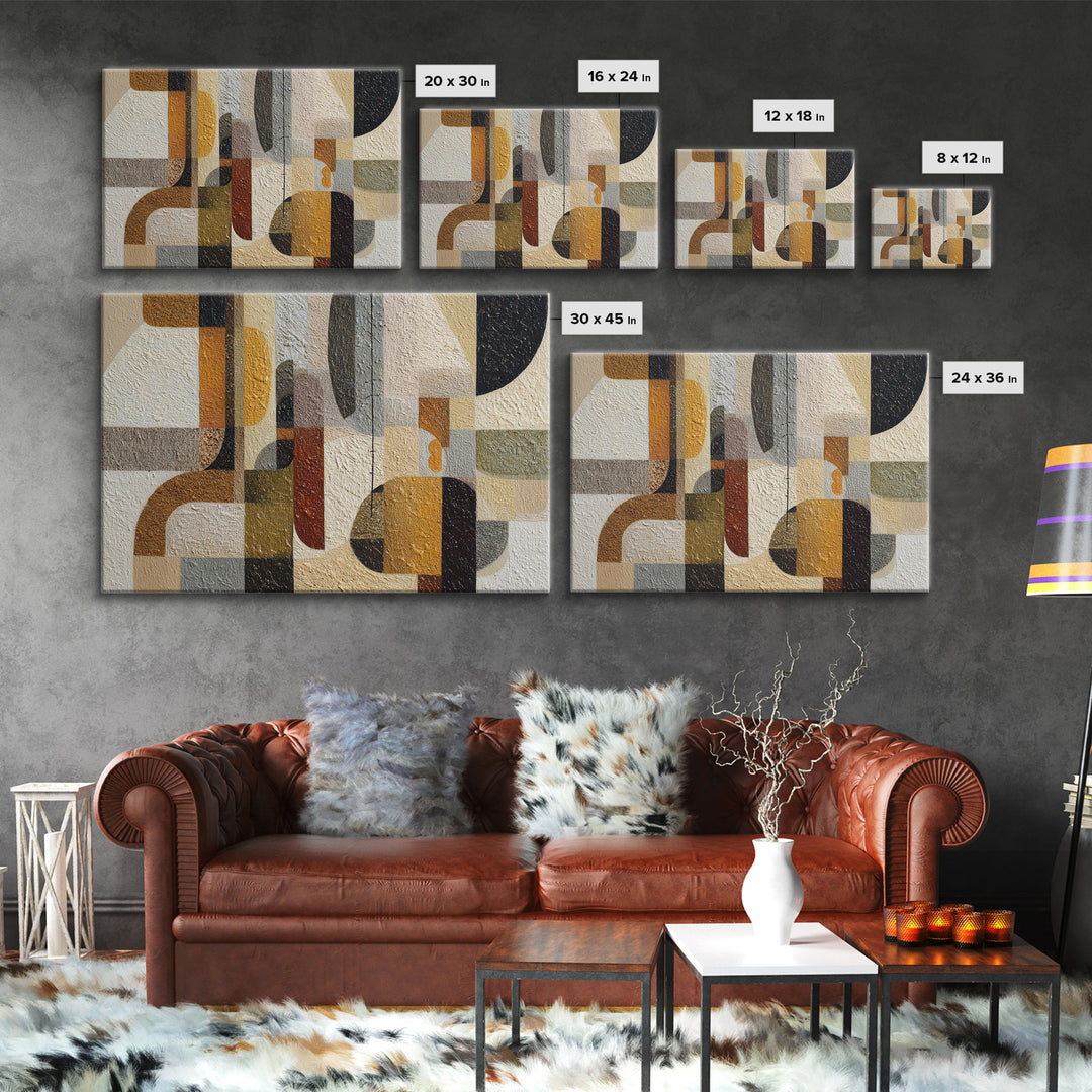 Jazz Musician in Angular Mid Century Style Canvas Print, Midcentury Modern Art, Modern Art, Living Room Decor, Oil Painting, MMA-3x2-37
